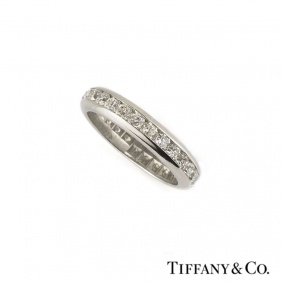 Tiffany & Co. Lucida Full Diamond Eternity Ring in Platinum 1.42ct G/VS